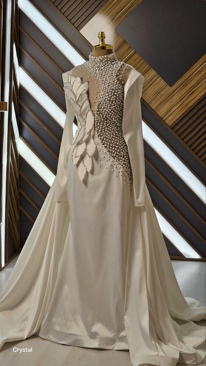 Long Stoned Wedding Dress